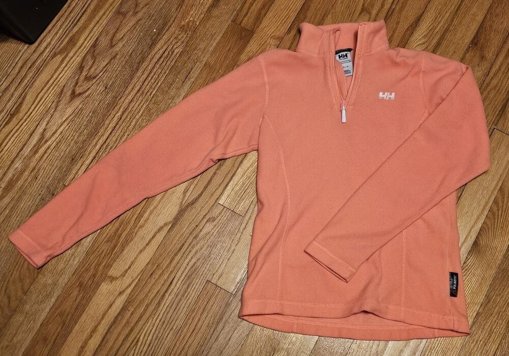 Helly Hansen Polartec Half Zip Fleece Jacket Salmon Pink Womens XS